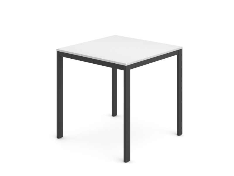 Обеденный стол Hommage Square 75х75х75 см, цвет: белый премиум / черный