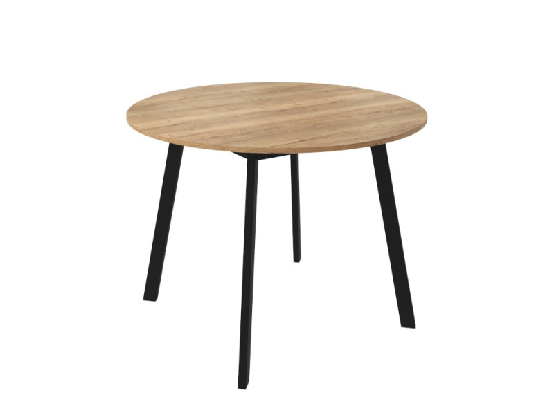 Обеденный стол Ostin 100-135х100х75 см, цвет: дуб галифакс / черный